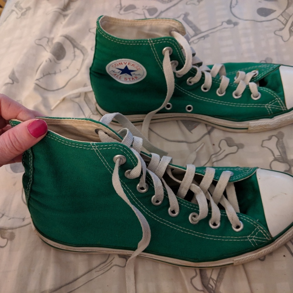 Green Converse womens 10